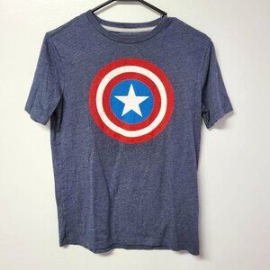Old Navy Captain America Shield Tee Shirt‎ Boys XL 14 16 Blue Gray School Hero
